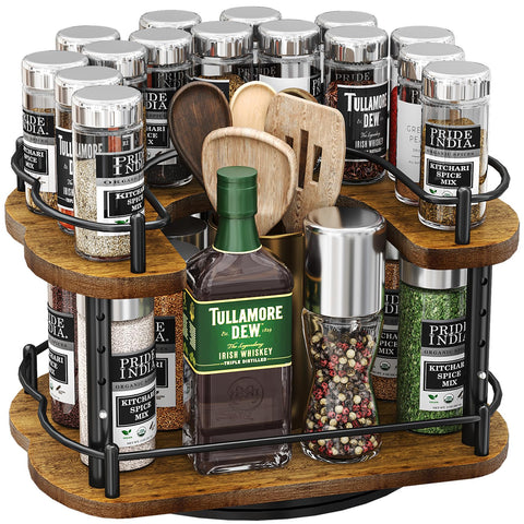 SNTD Lazy Susan space saving design maximizing cabinet capacity.