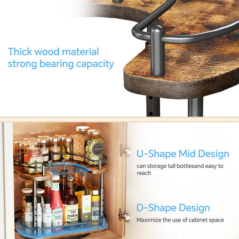 SNTD Lazy Susan smooth rotation keeps spices organized and accessible.