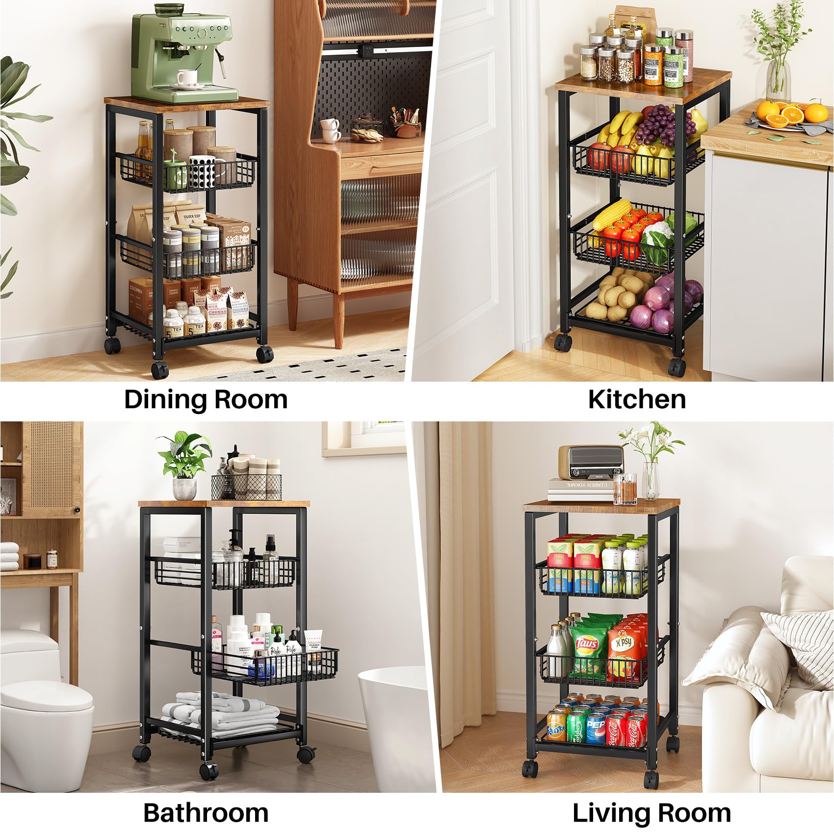 SNTD easy-assembly stand helps organize your kitchen quickly.