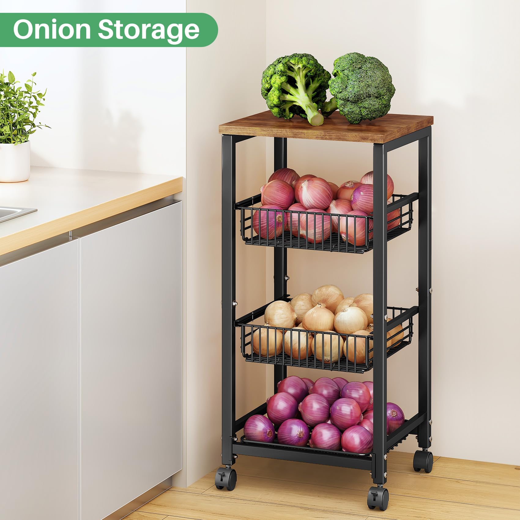 SNTD multi-use storage stand fits pantry, bathroom, or office space.