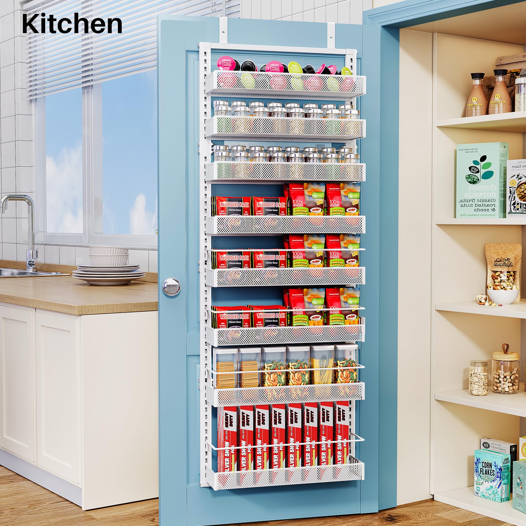 SNTD 17-inch width offers easy reach across the door.