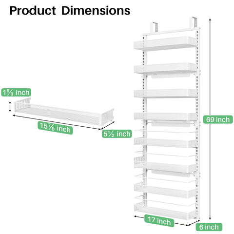SNTD 69-inch height enables tall vertical storage on doors.