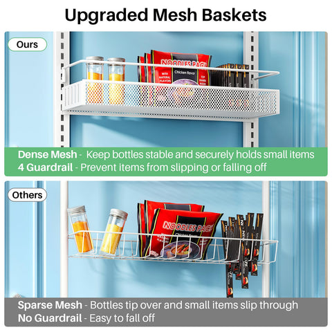 SNTD guardrails prevent bottles slipping on the door organizer.