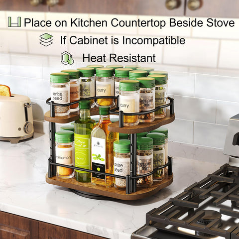SNTD Spice Rack with D-shape front design fits flush against cabinet doors.