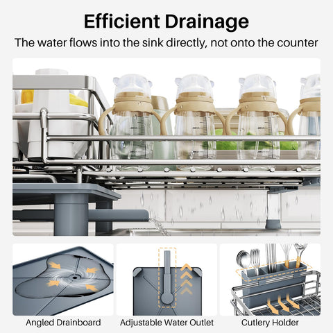SNTD stainless steel 304 construction resists rust and maintains a sleek look.
