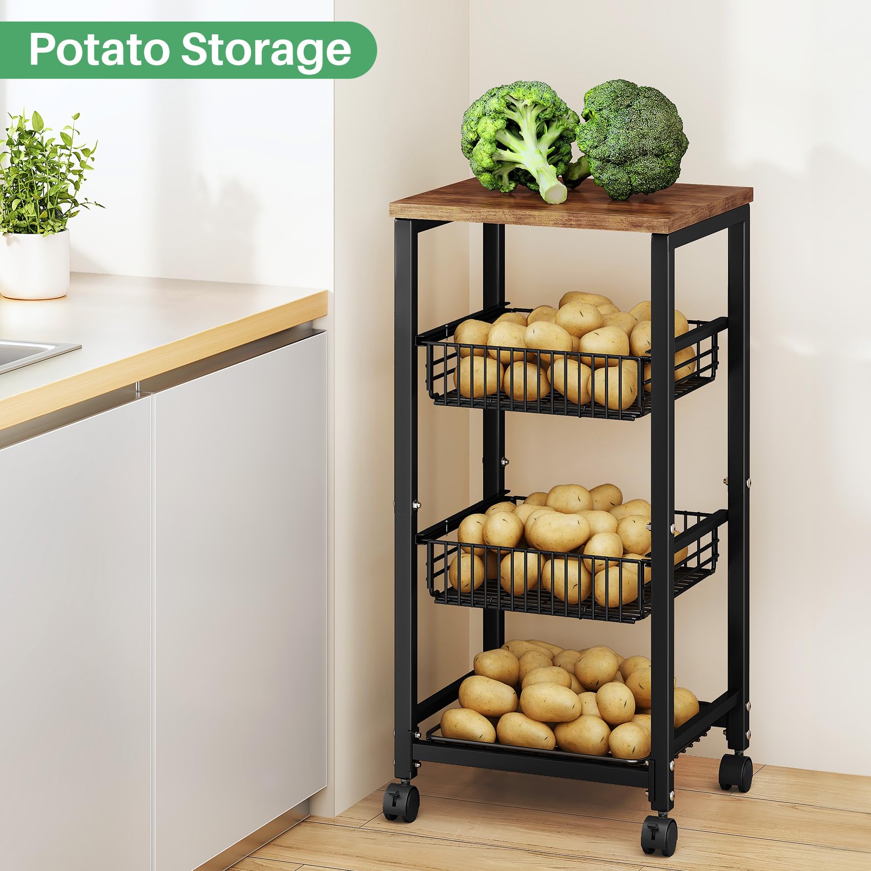 SNTD sturdy metal wire basket supports heavy produce securely.