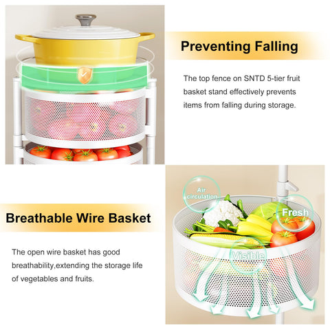 SNTD wire mesh basket enables airflow to keep produce fresh