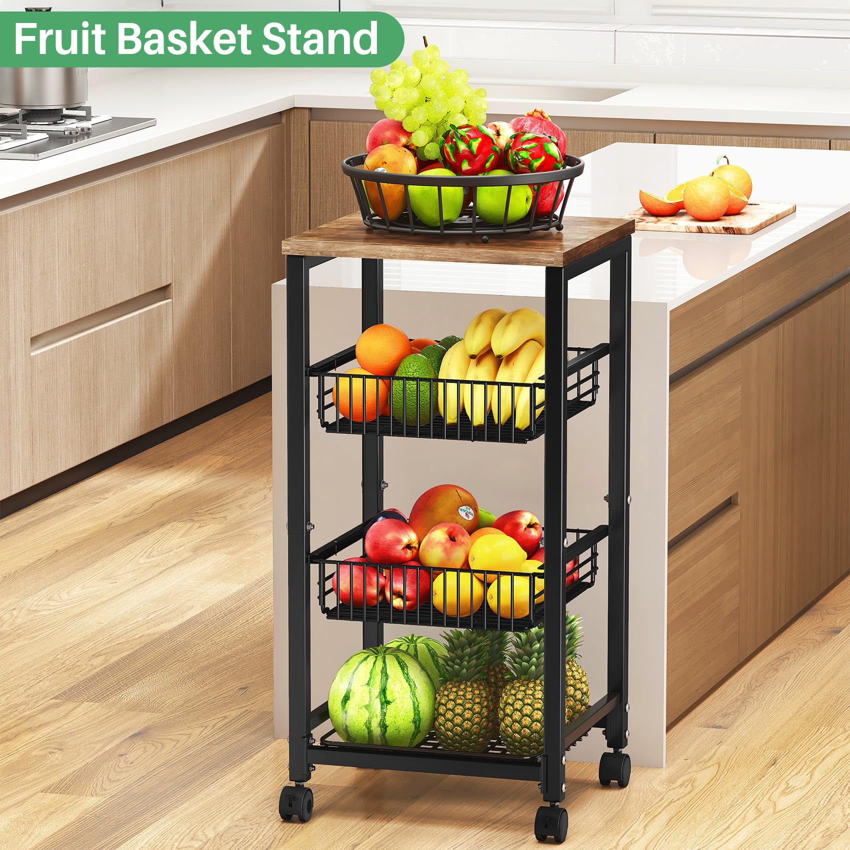 SNTD wood top surface provides extra workspace in the kitchen.