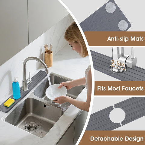 Snuggery Diatomite Drying Stone Tray doubles as a compact sink organizer