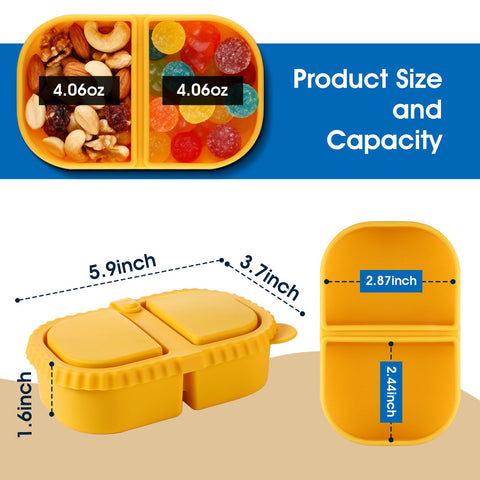 Snuggery Snackle Box with leak-proof lid prevents spills during travel.