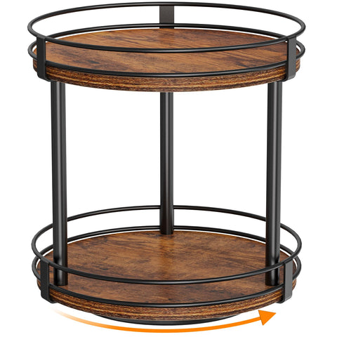 Snughome rotating spice rack top view with spice bottles for quick access