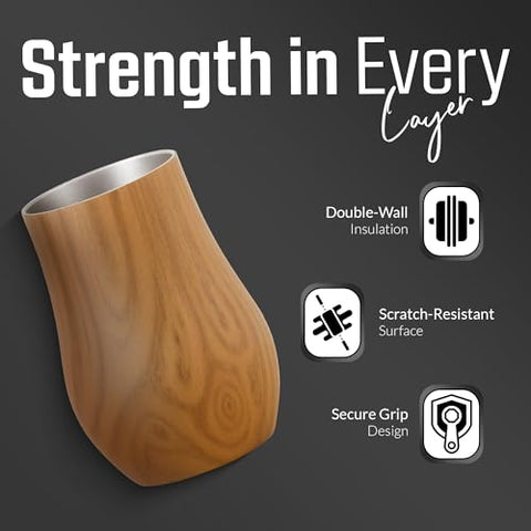 Snute double-wall whiskey glass hand-hold highlights sweat-free grip