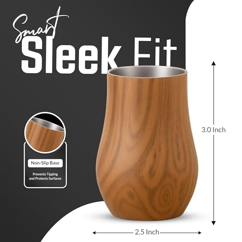 Snute stainless steel whiskey glass interior aeration enhances aromas