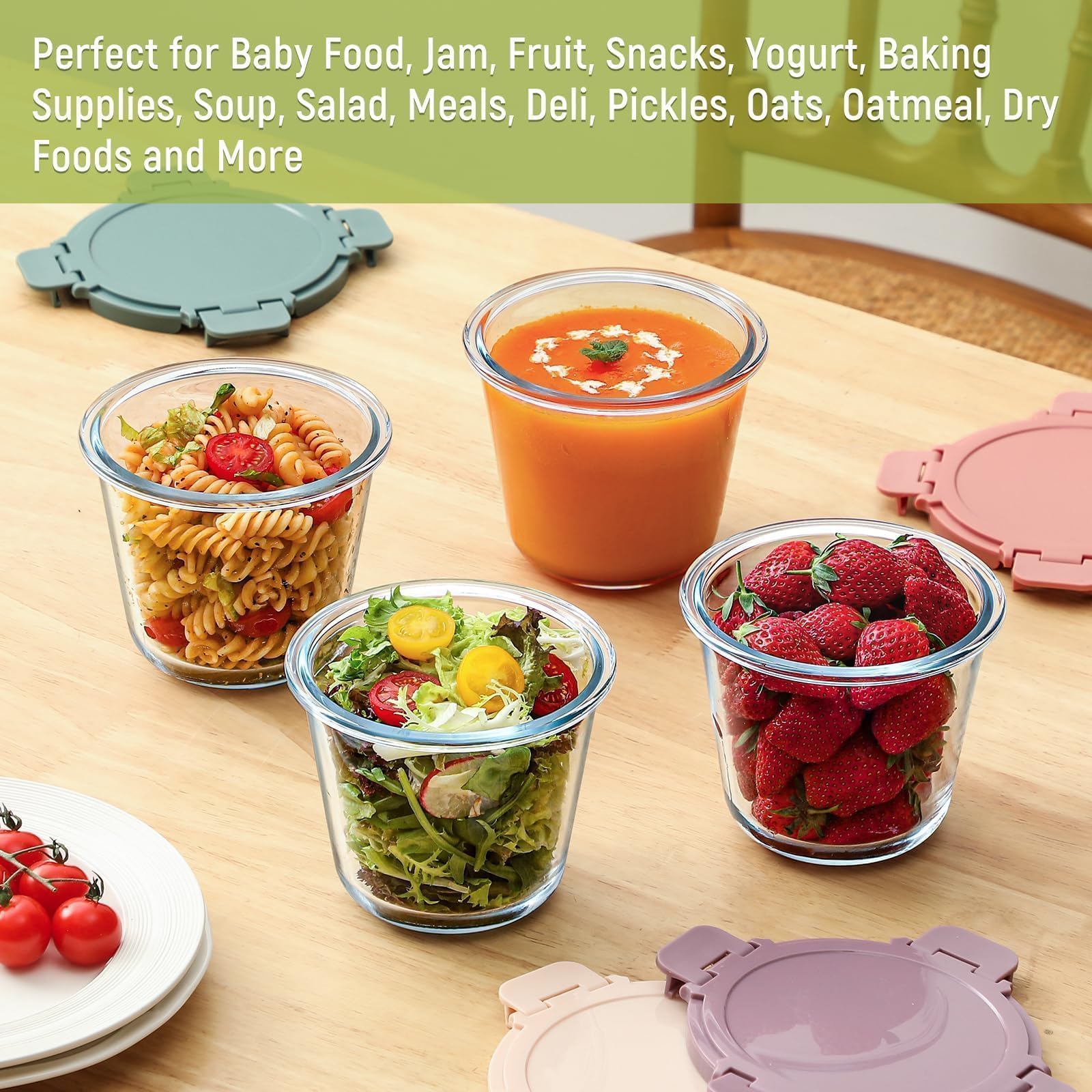 Snuvid 24-ounce capacity suitable for leftovers and lunches.