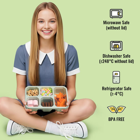 Snuvid bento box clear lid lets you see contents at a glance