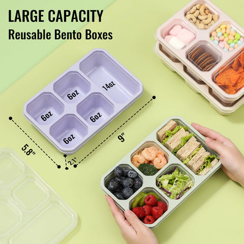 Snuvid four-container set offers organized meals with five compartments
