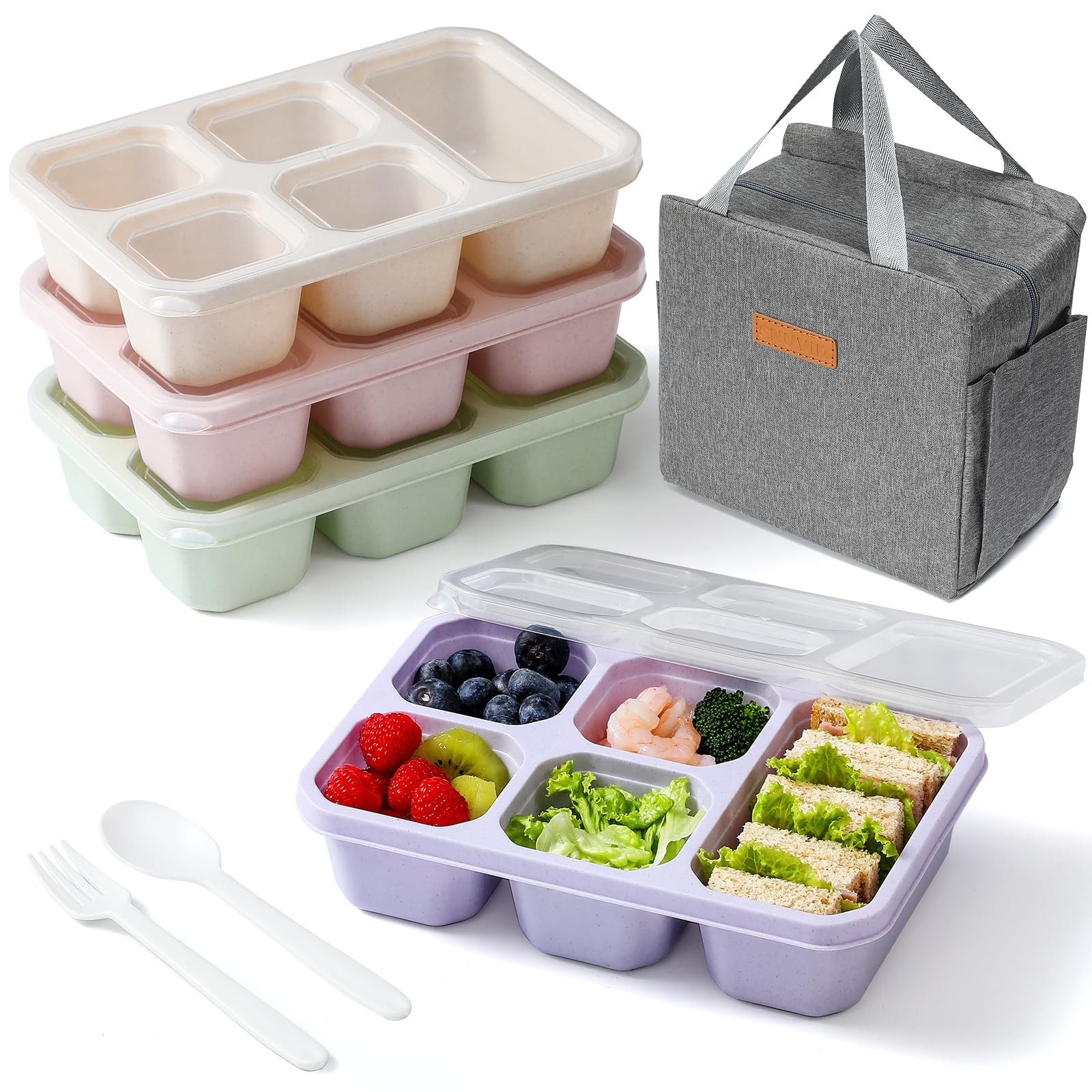 Snuvid bento box with insulated lunch bag keeps meals fresh during work or travel