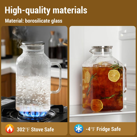 Snuvid dishwasher-safe borosilicate glass pitcher for easy cleanup after use.