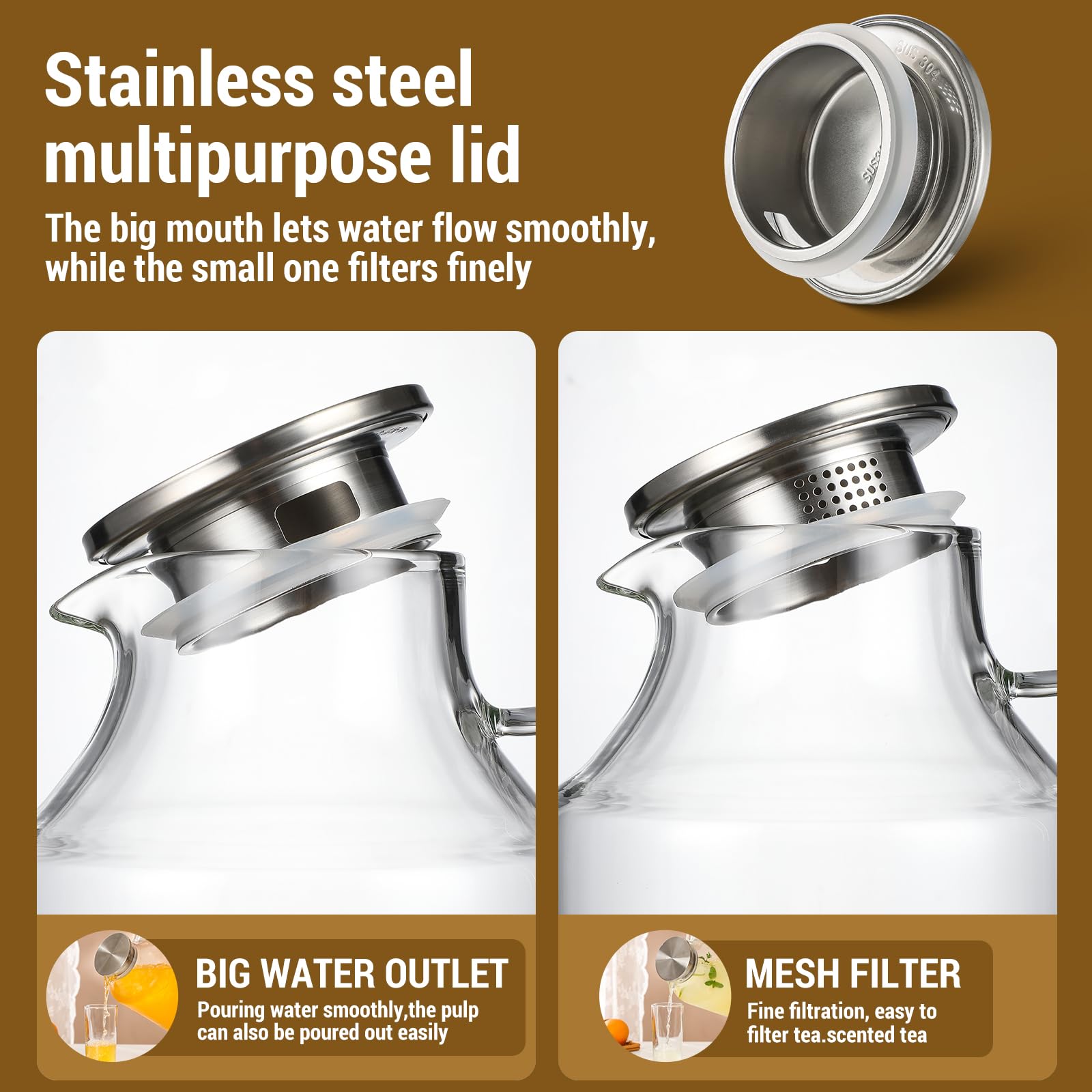 Snuvid glass pitcher is dishwasher-safe for easy cleanup.