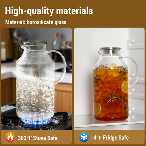 Snuvid dishwasher-safe glass pitcher for easy cleaning