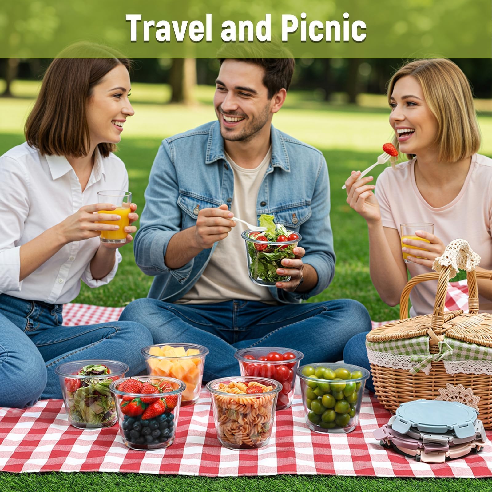 Snuvid 4-set ideal for meal prep, fridge organization, and portable snacking.
