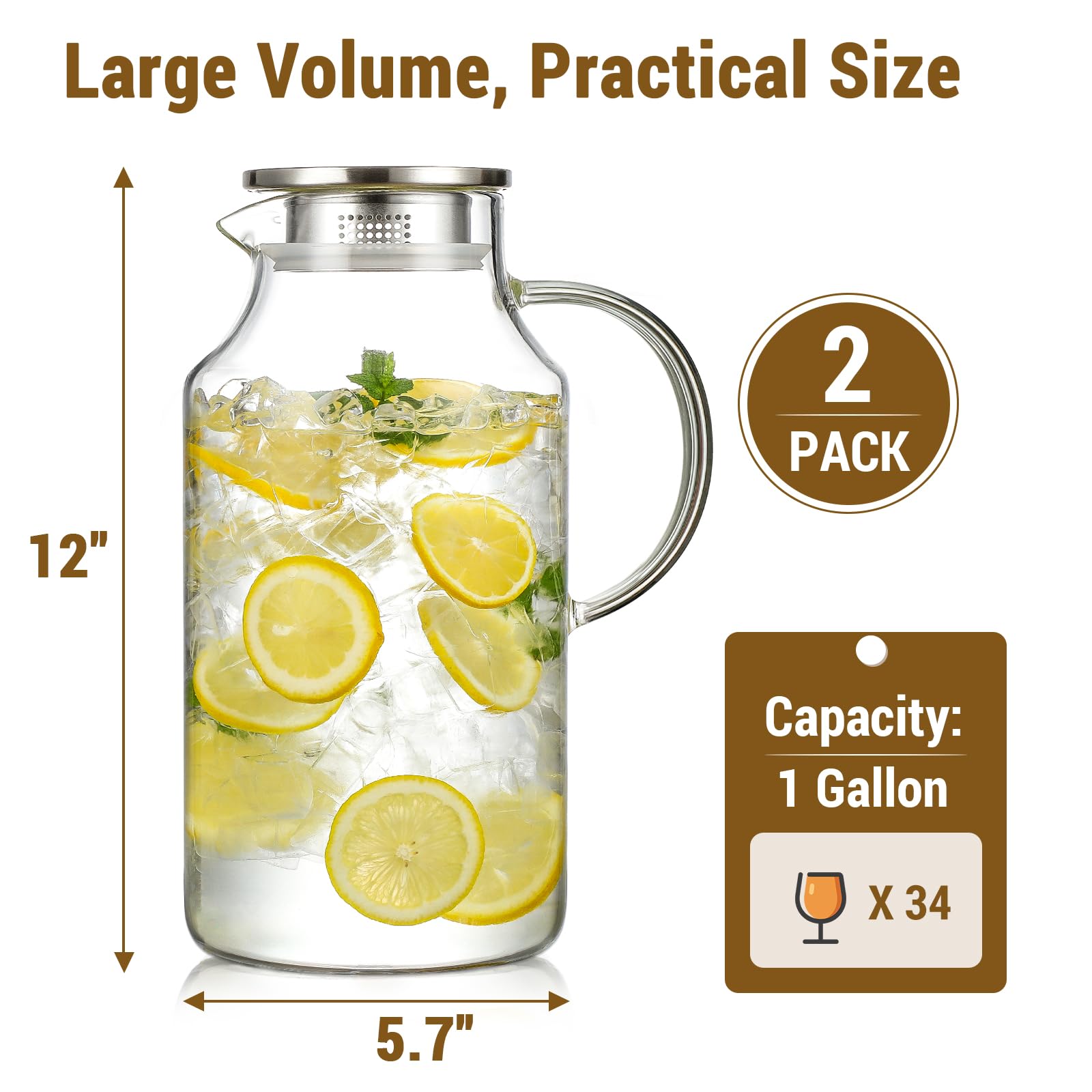 Snuvid pitcher with ergonomic handle for comfortable pouring.