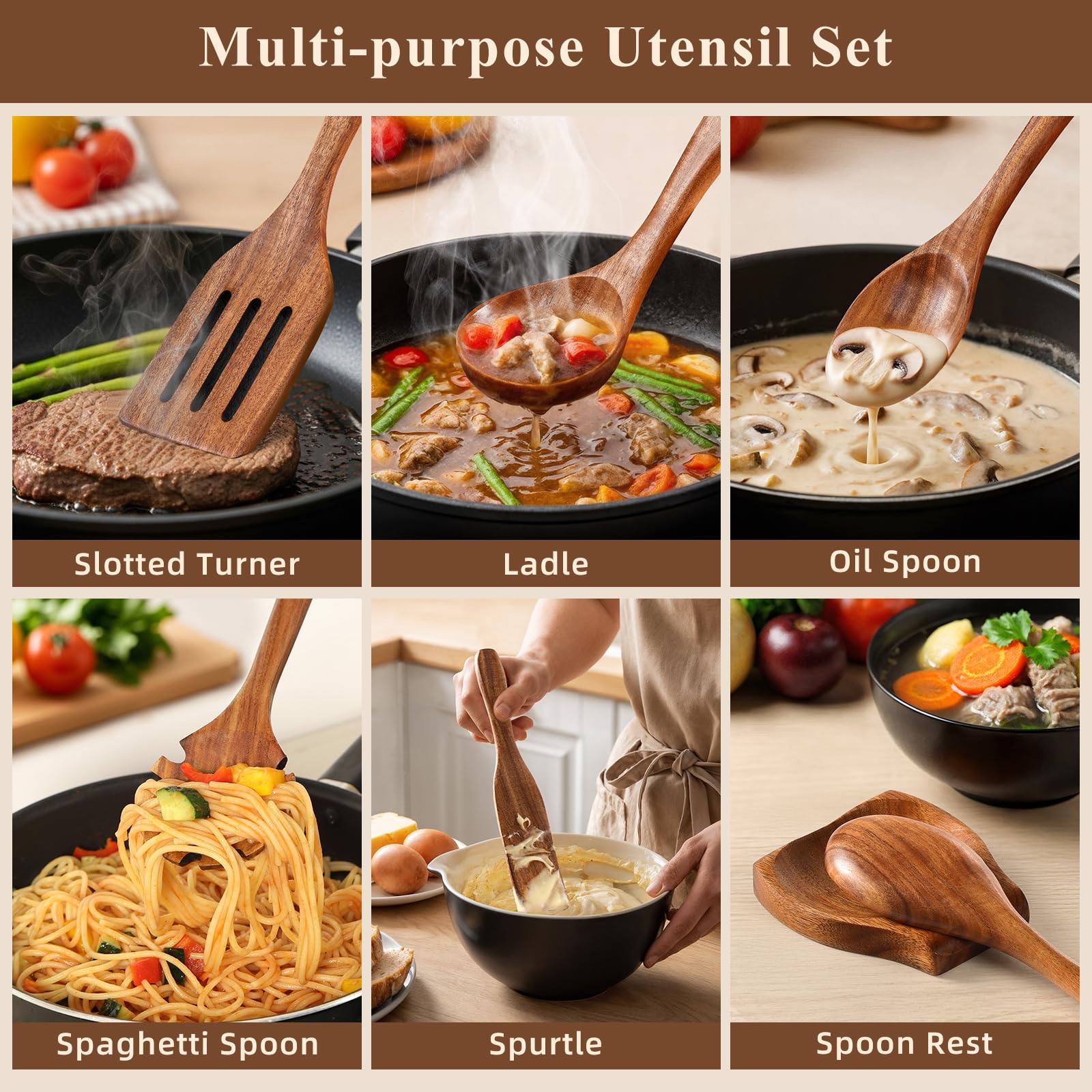 Snuvid salad fork ready for tossing greens with wooden ease