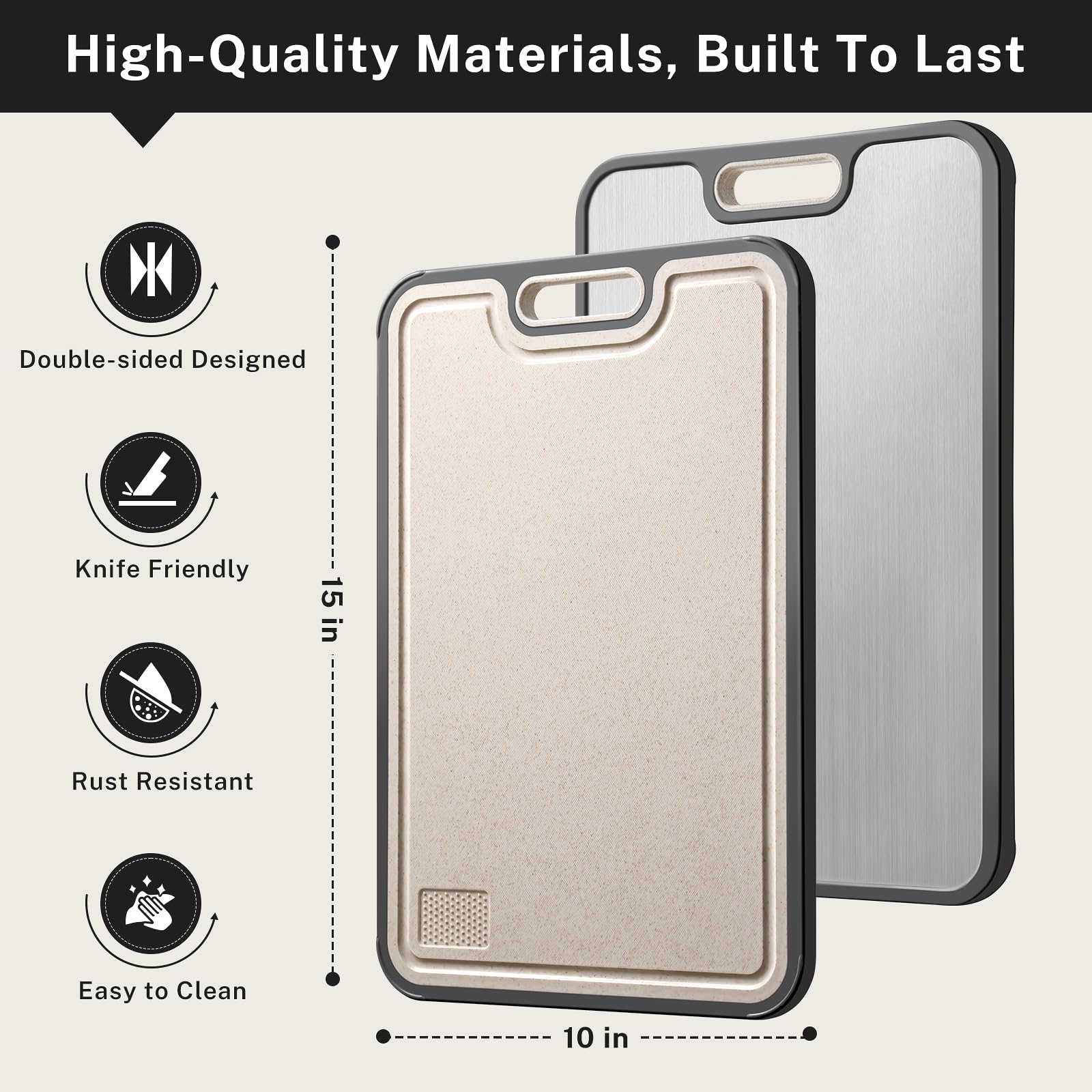 Snuvid Cutting board with built-in 200ml juice groove to catch liquids.