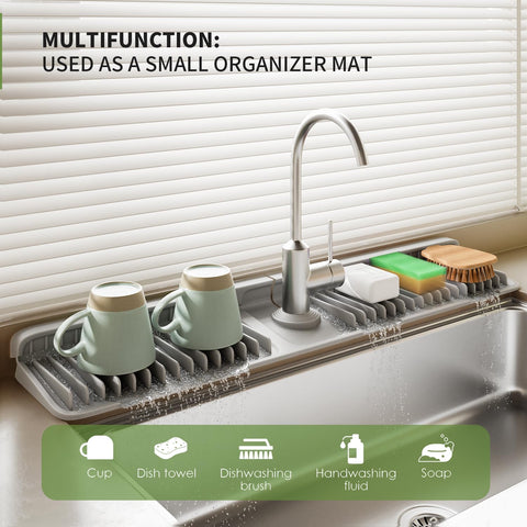 SOCORIA faucet mat 24x5.5-inch size supports sturdy placement and quick drying