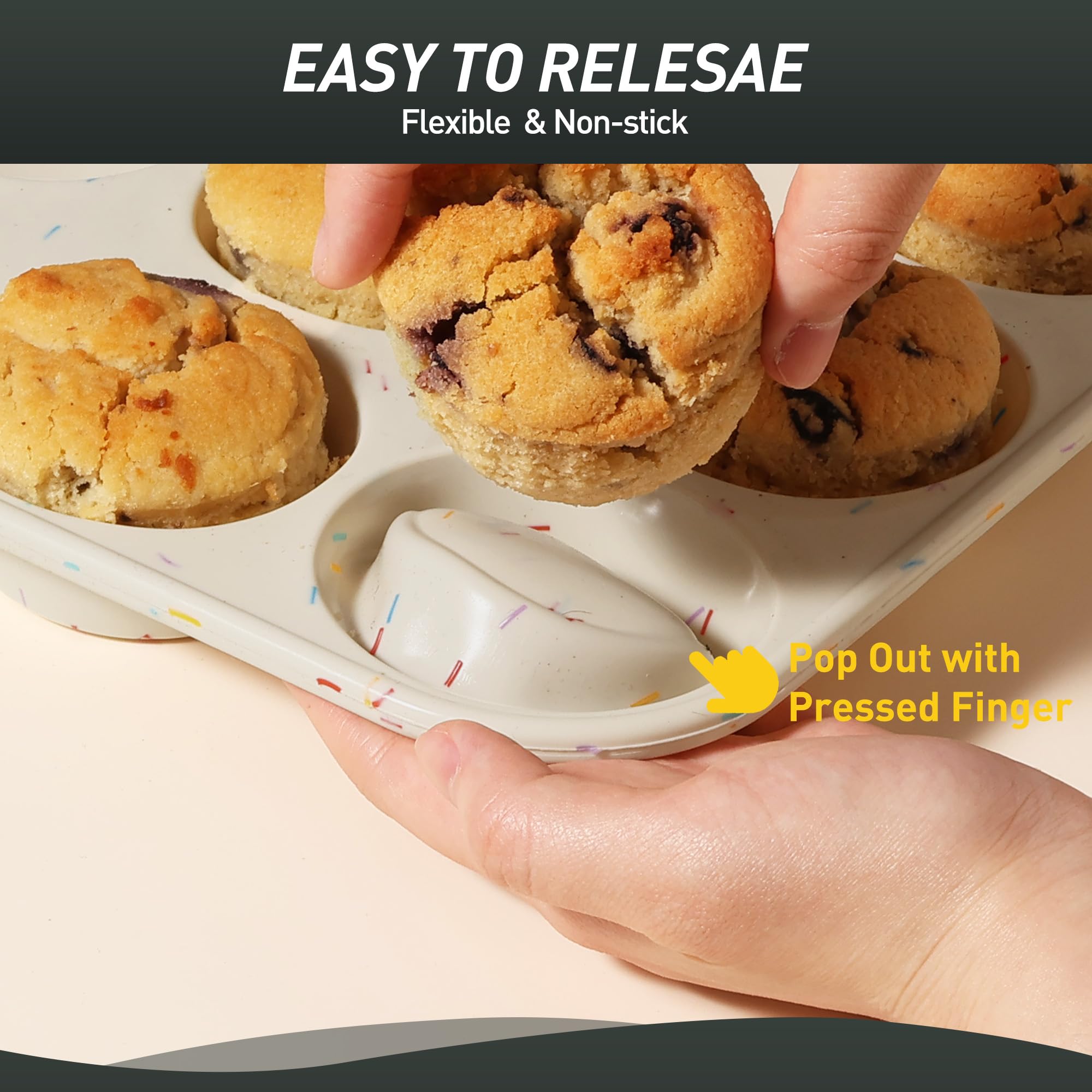 Socisen 24-cup layout ensures even bake for cupcakes and muffins