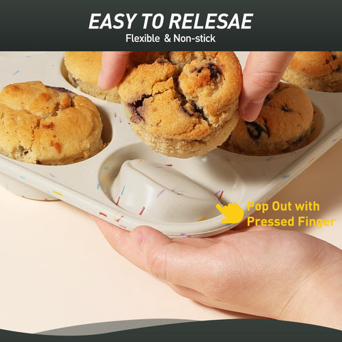 Socisen 24-cup layout ensures even bake for cupcakes and muffins