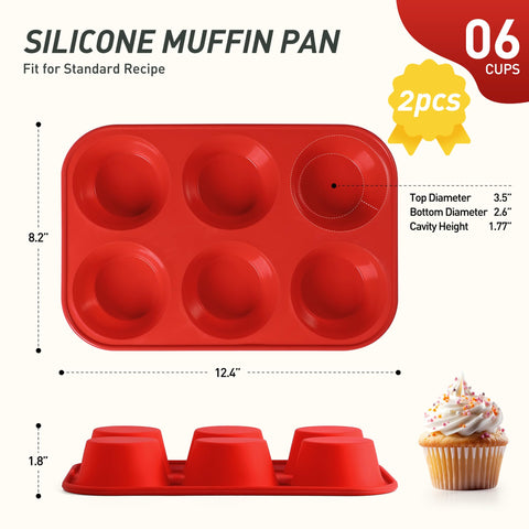 Socisen 2-pack jumbo-size pan top view shows even cup alignment for consistent results.