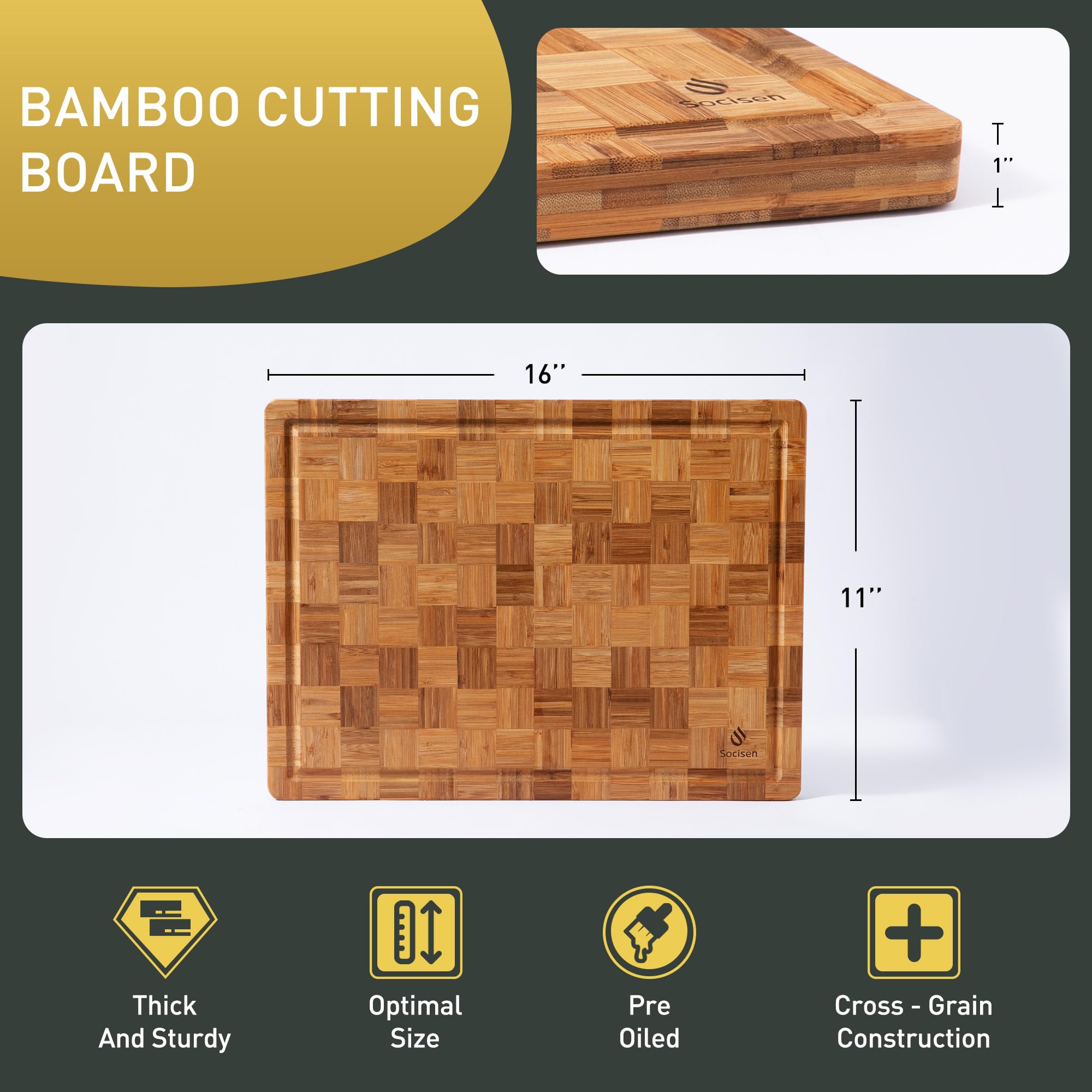 Socisen board shows 5-layer bamboo construction for durability