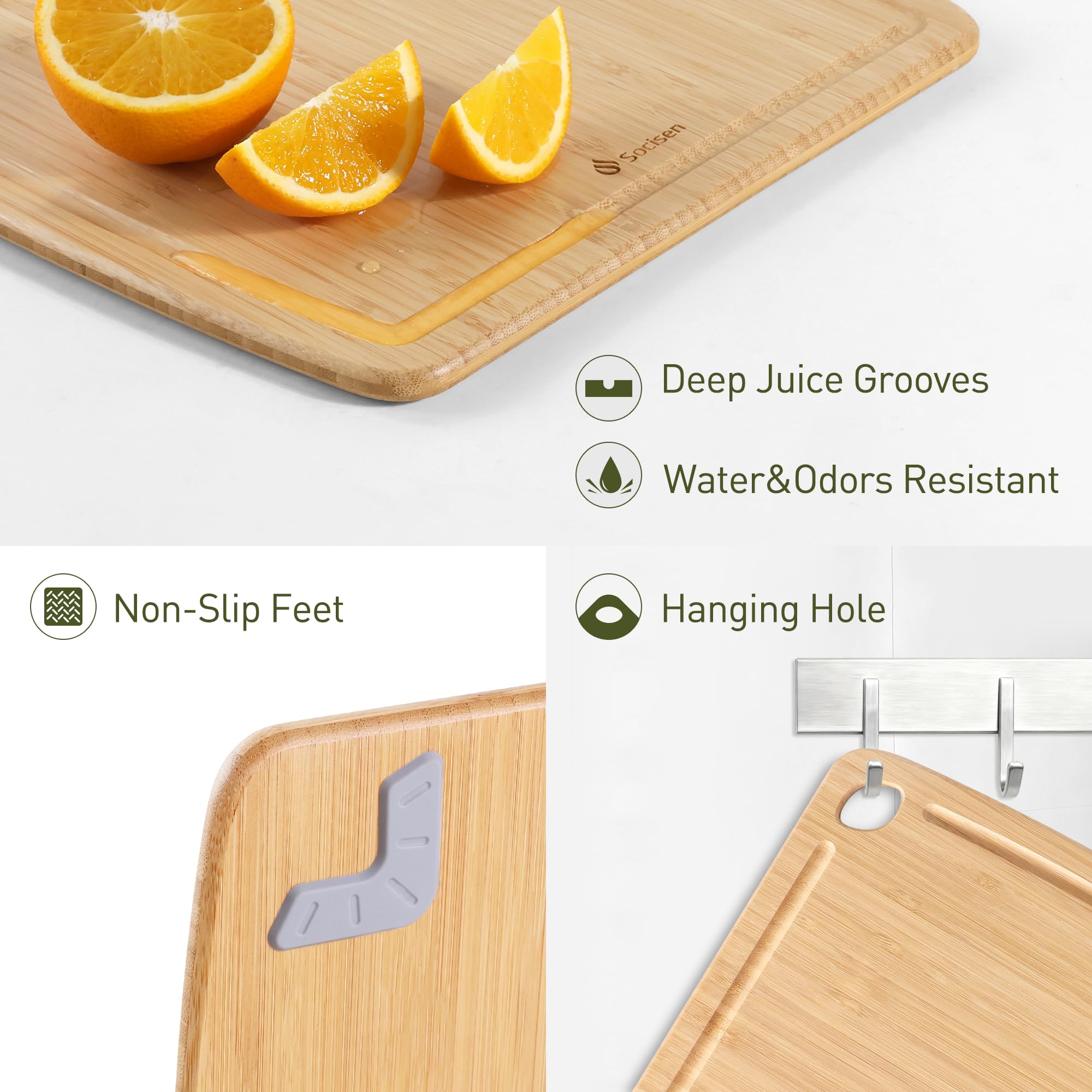 Socisen board used as charcuterie layout for cheese and fruit.