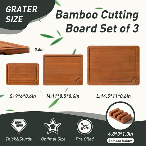 Socisen large cutting board 14-5x11 with juice groove for meat and veg