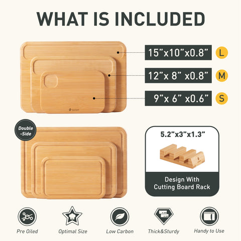 Socisen 9x6in bamboo cutting board ideal for fruit prep