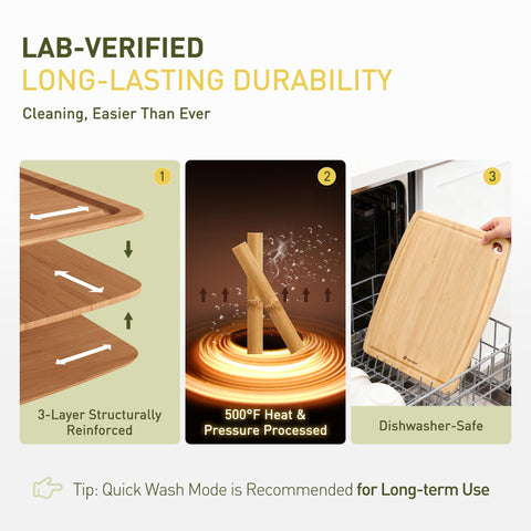 Socisen cutting board side edge highlighting slim profile for easy lifting.
