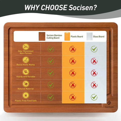 Socisen edge-safe design preserves knife blades and surfaces.