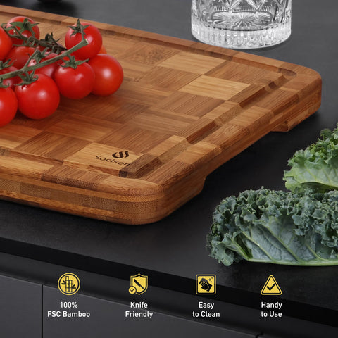 Socisen board finished with food-grade oil for knife protection.