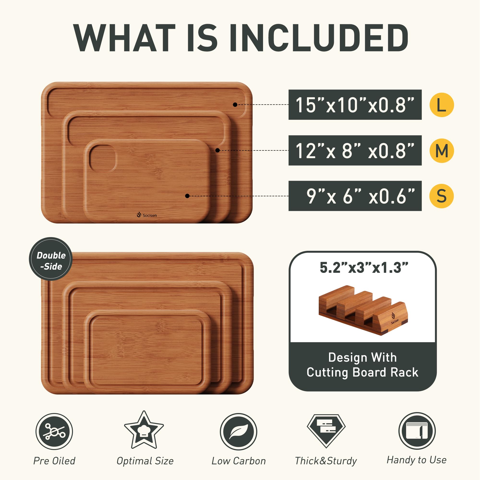 Socisen cutting board 9x6in compact for quick prep tasks