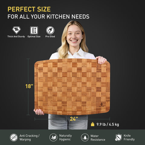 Socisen cutting board over-sink use for easy juice drainage