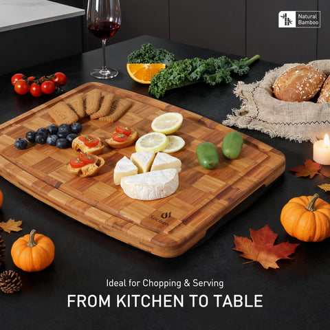 Socisen extralarge bamboo board a versatile kitchen workhorse for daily use