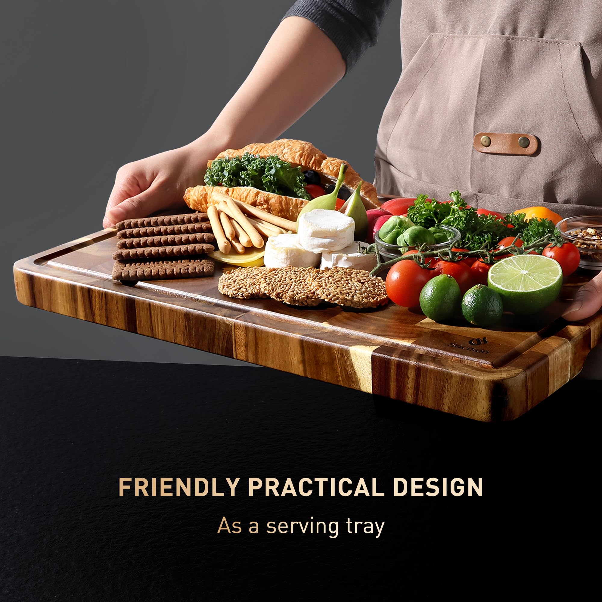 Socisen heavy-duty end-grain board enduring tough chopping