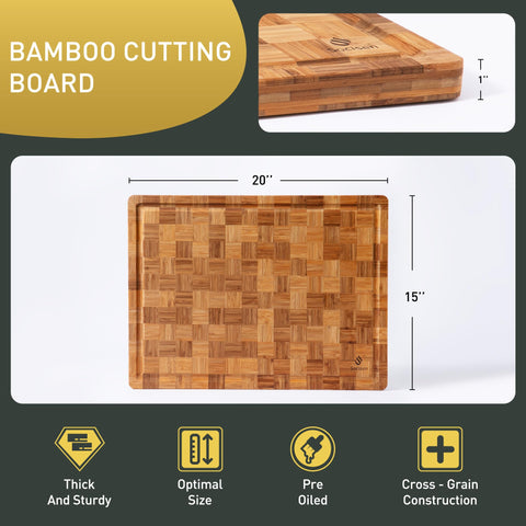Socisen knife-safe surface protects blades during chopping sessions.