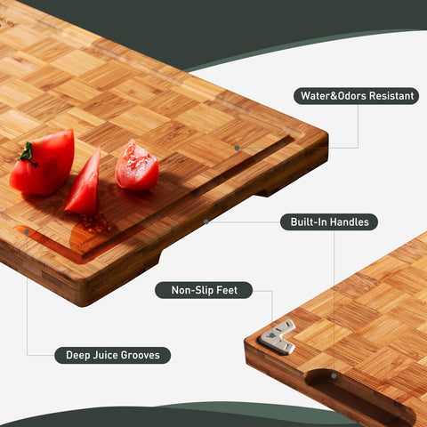 Socisen large cutting board ideal for meats and vegetables.