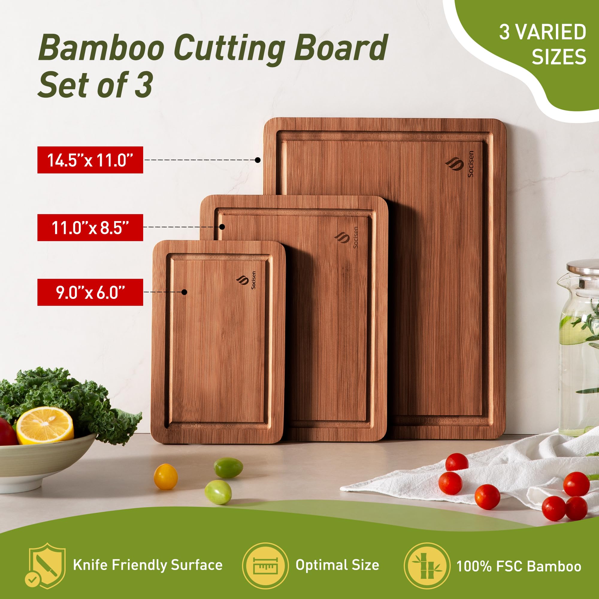 Socisen medium board 11x8.5 inches for meal prep.