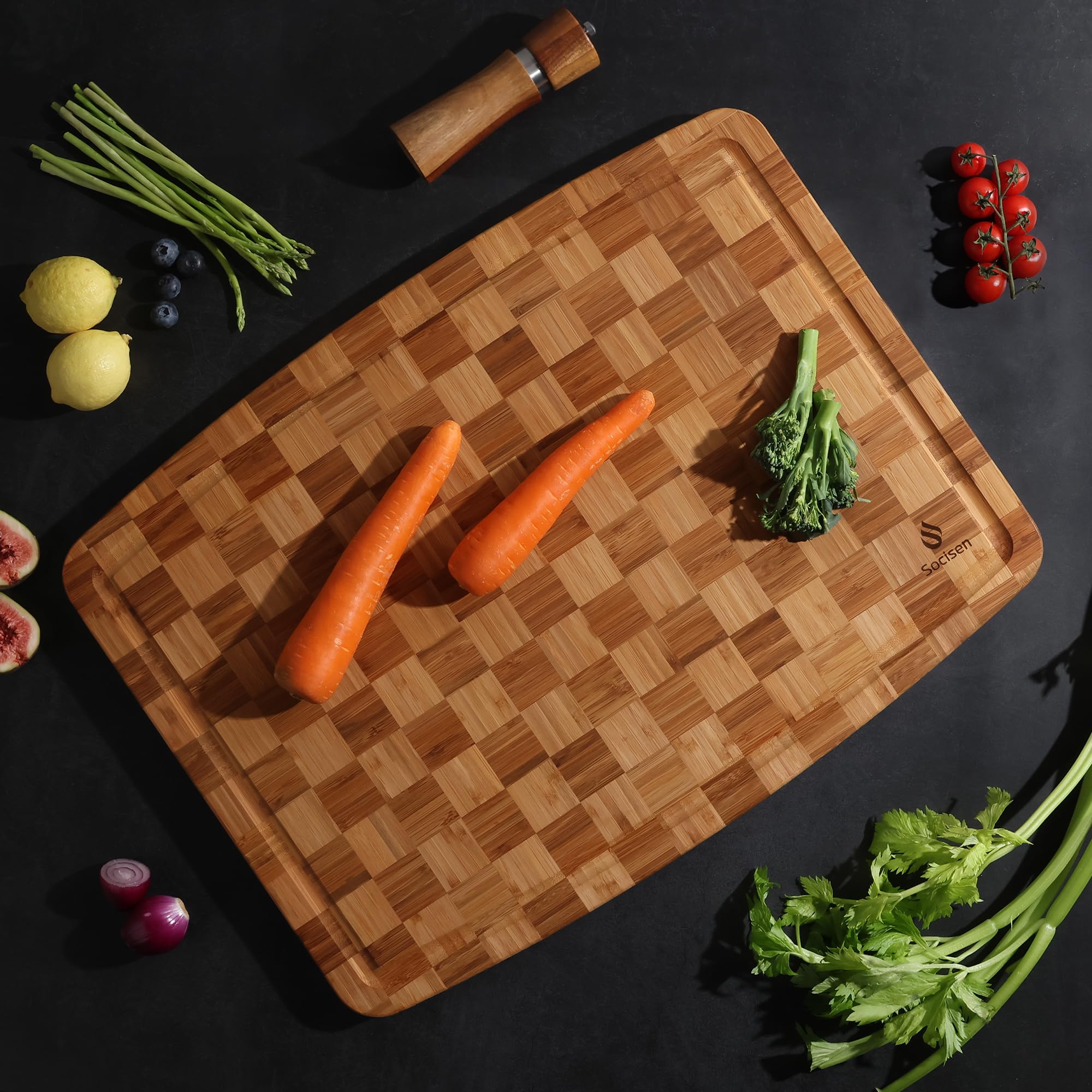 Socisen natural bamboo grain adds organic, elegant kitchen styling
