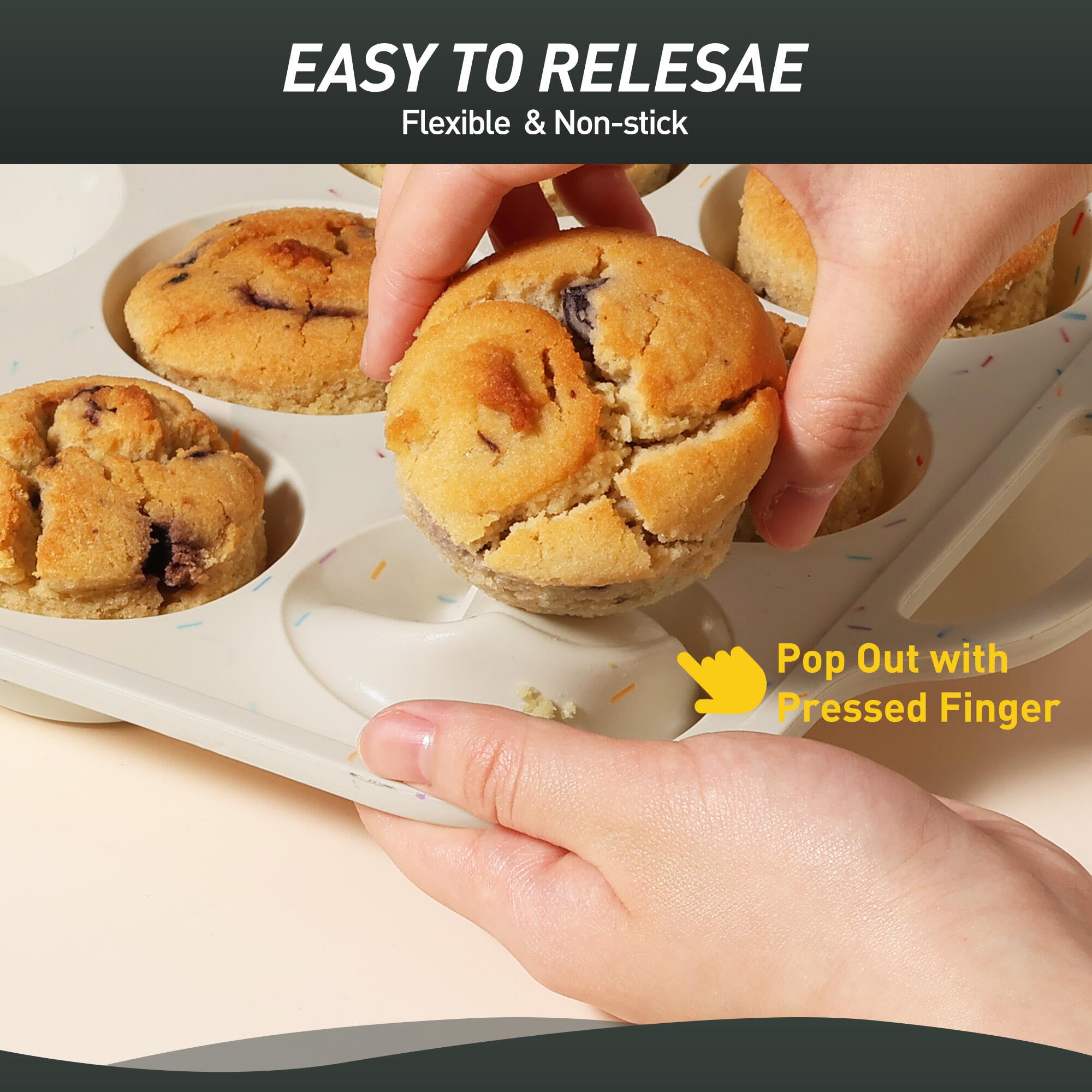 Socisen oven-safe silicone pan withstands -104°F to 446°F for versatile use.