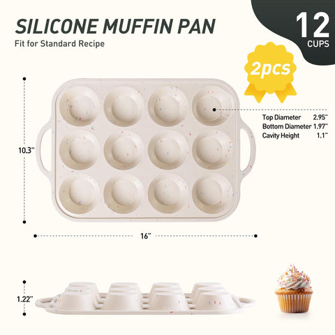 Socisen regular 12-cup muffin pan in a 4x3 layout for batch baking.