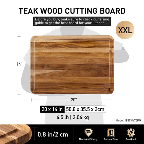 Socisen teak cutting board over-sink design to maximize counter space during prep